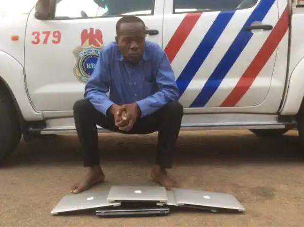 Lagos Pastor Who Stole Laptops During Seminar, Arrested During Church Fellowship (Photo)